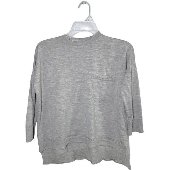 EUC Frame Sweater Womens S Gray Hi Low Ribbed Boxy Wool|Cashmere - Picture 1 of 6